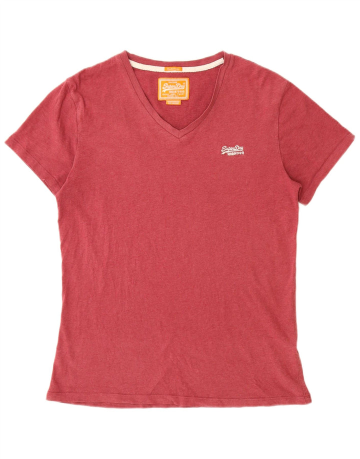 SUPERDRY Tricou pentru femei Top UK 14 Medium Burgundy Bumbac