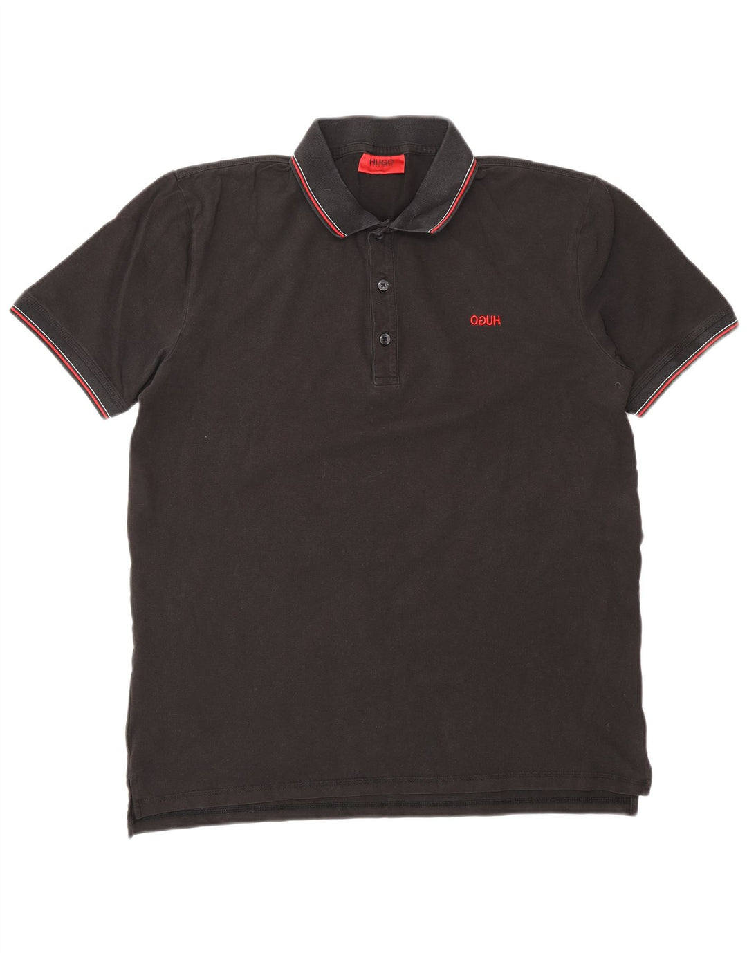 Tricou polo HUGO BOSS pentru bărbați, bumbac negru mare