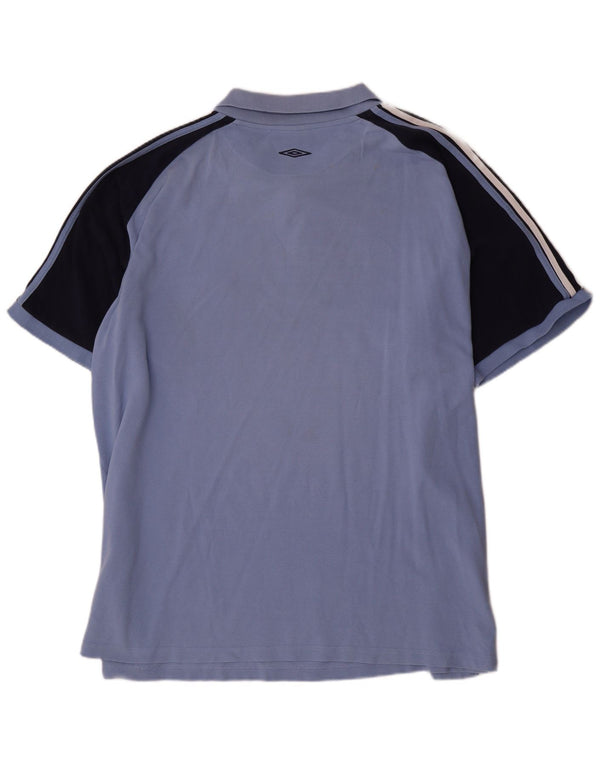 Cămașă polo Umbro pentru bărbați 4XL, bumbac color block, albastru