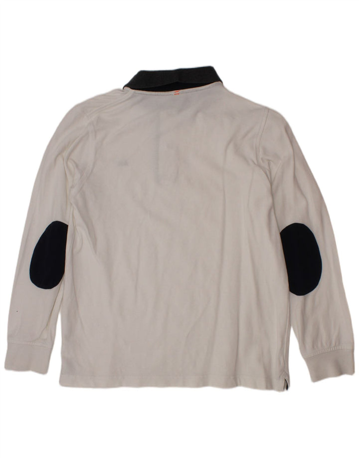 Sun68 Tricou polo cu maneca lunga pentru baieti 9-10 ani alb