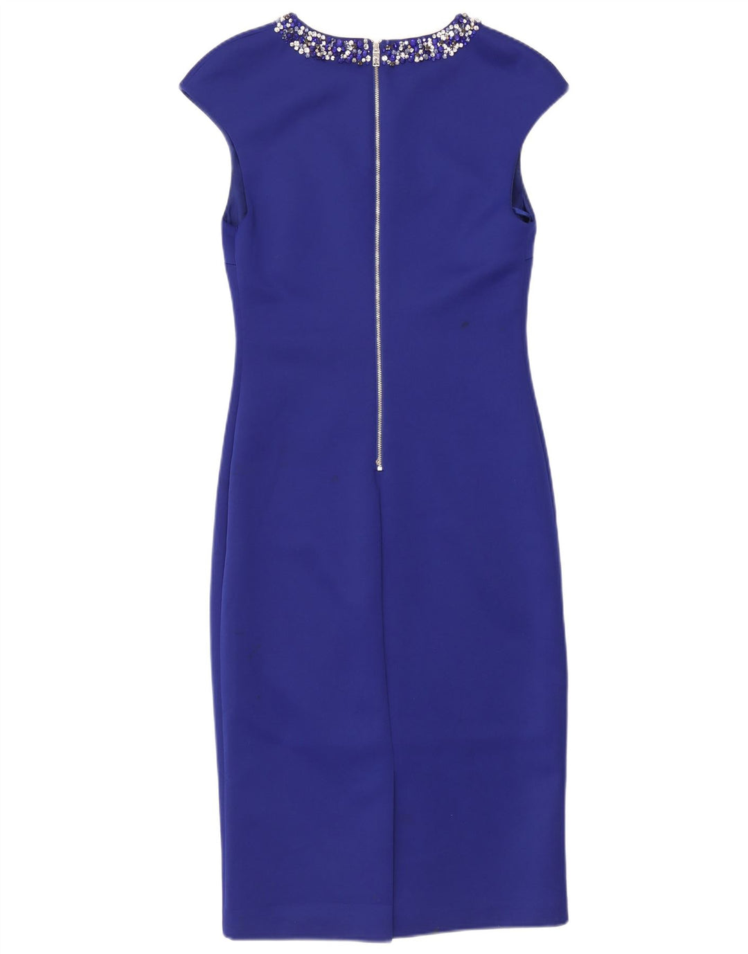 Rochie Ted Baker pentru femei, fără mâneci, mărimea 3, poliester albastru mediu