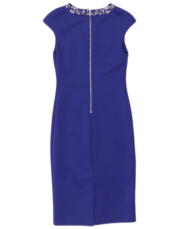 Rochie Ted Baker pentru femei, fără mâneci, mărimea 3, poliester albastru mediu