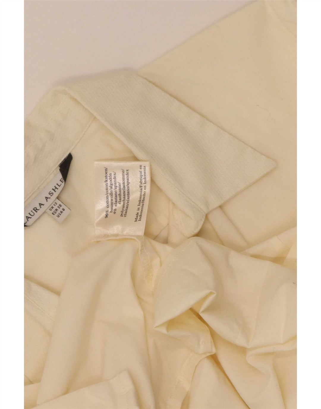Cămașă formală pentru femei Laura Ashley UK 12 bumbac mediu bej