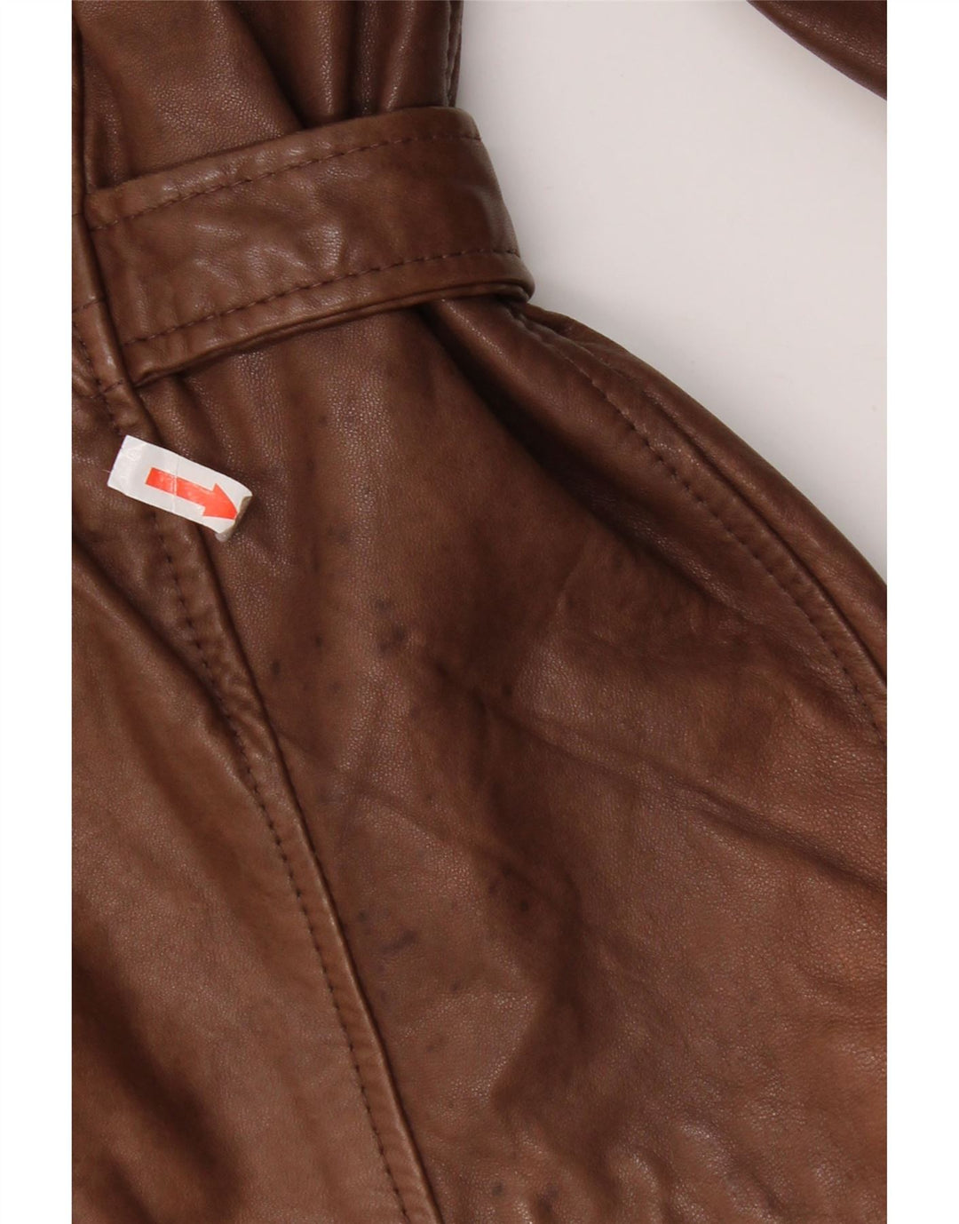 Jachetă de piele vintage pentru femei supradimensionată UK 18 XL din piele maro