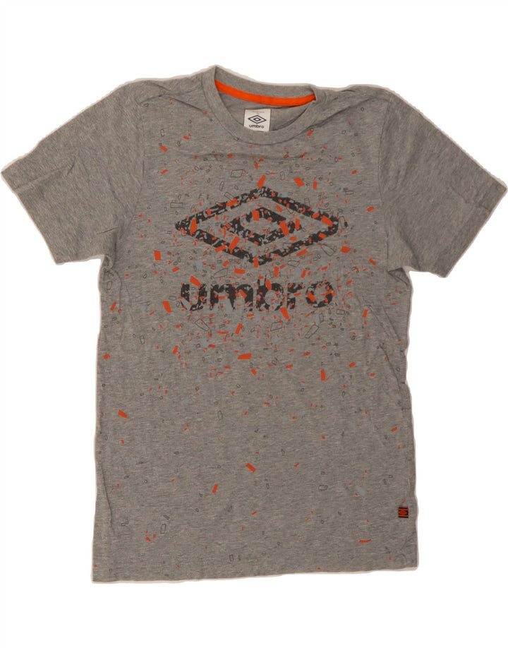 UMBRO Mens Graphic T-Shirt Top Small Grey Geometric Vintage Umbro and Second-Hand Umbro from Messina Hembry 