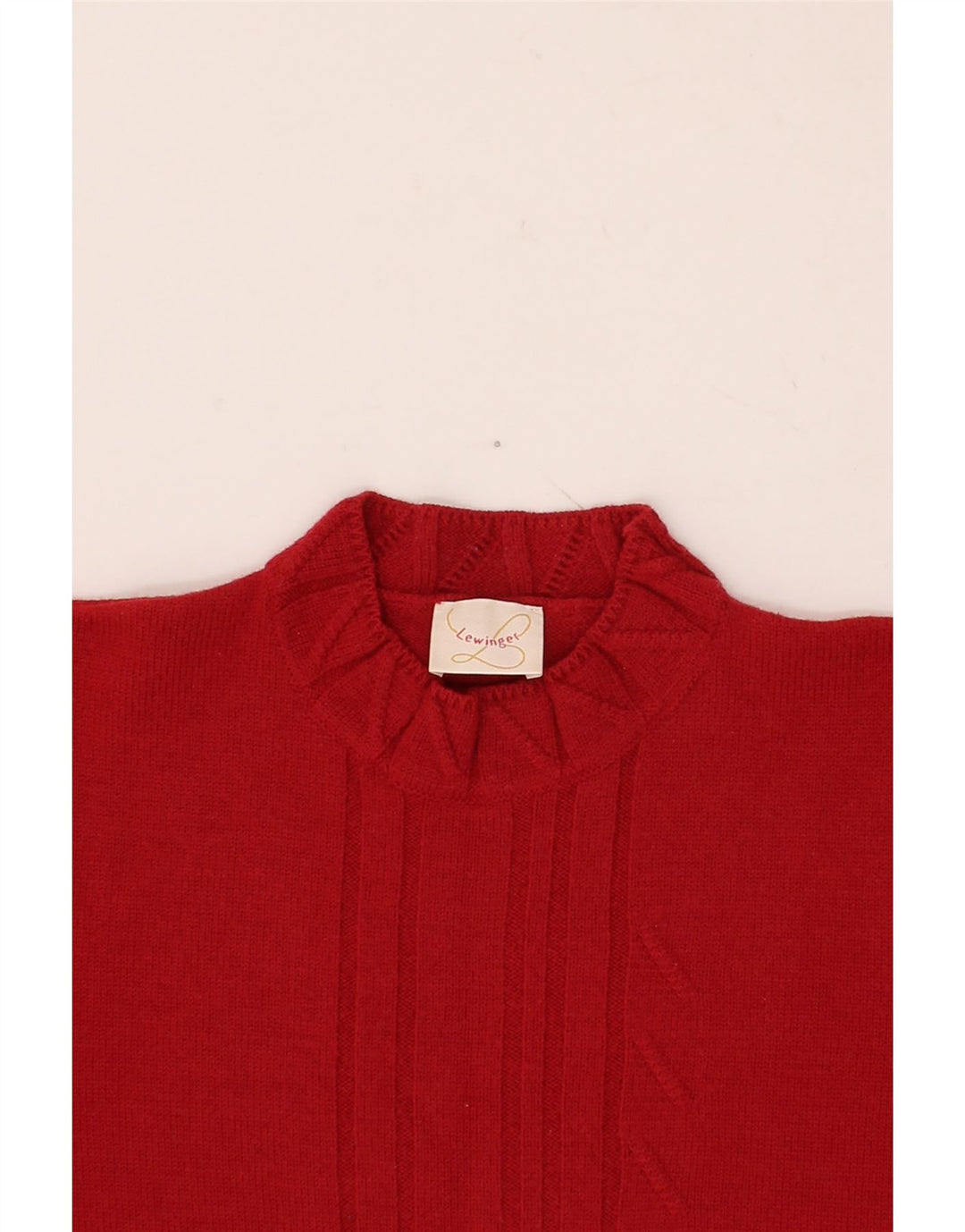 LEWINGER Womens Turtle Neck Jumper Sweater UK 16 Large Red Cotton Vintage Lewinger and Second-Hand Lewinger from Messina Hembry 