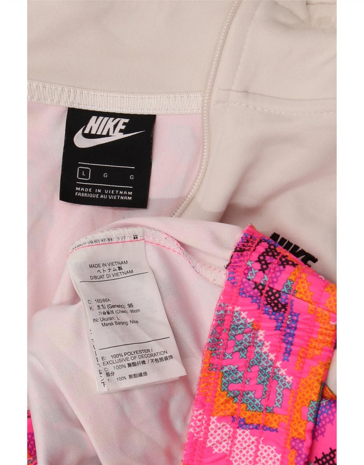 Jachetă de top pentru trening Nike pentru femei UK 16, mare, roz geometric, poliester