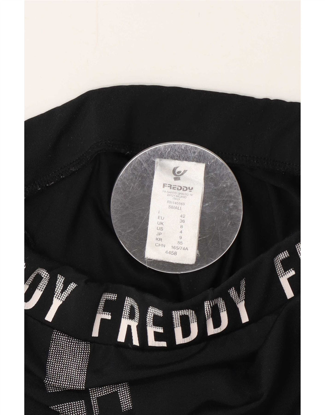Leggings grafici pentru femei Freddy UK 8 Small Black Poliester