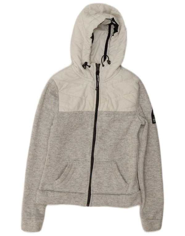 Jachetă de trening cu glugă Superdry pentru femei UK 6 XS, gri Colorblock