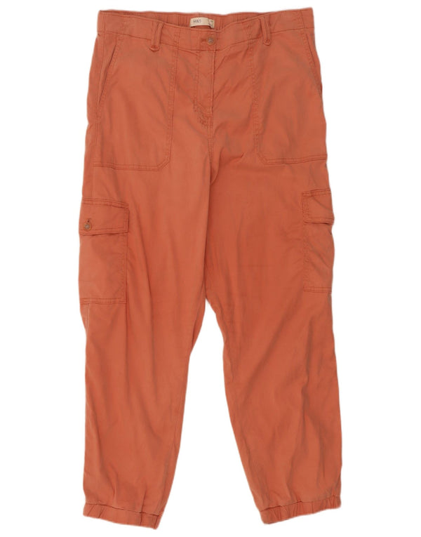 Marks & Spencer Pantaloni cargo crop pentru femei UK 14 Large W32 L26 Orange