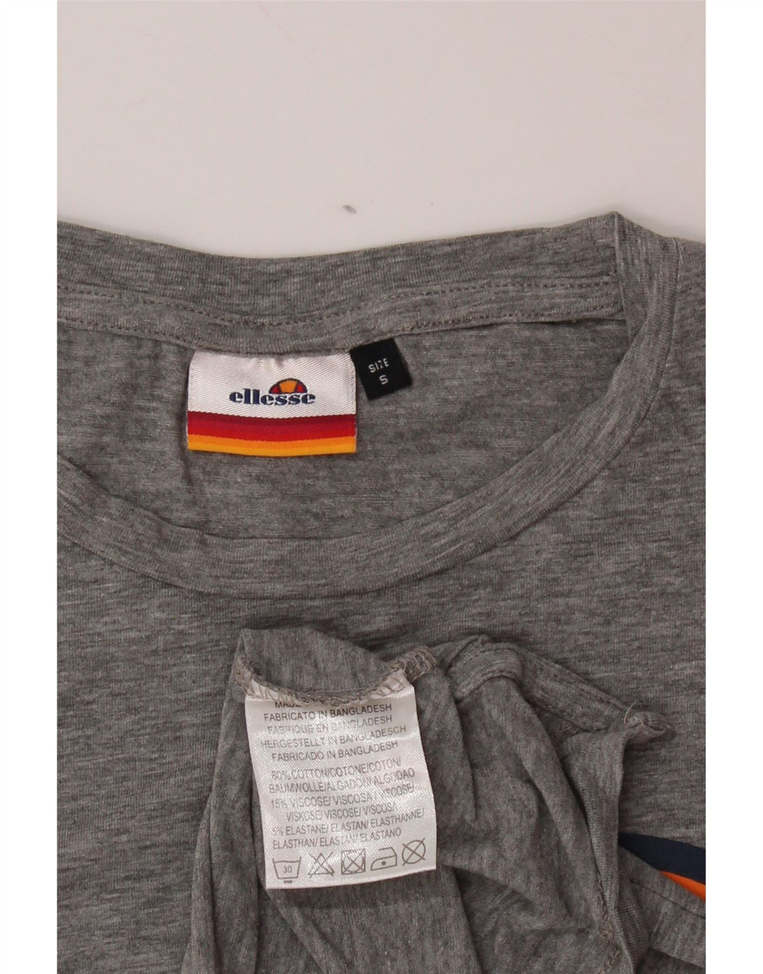 Tricou cu grafic pentru femei ELLESSE Top UK 10 mic, gri bumbac cu pete