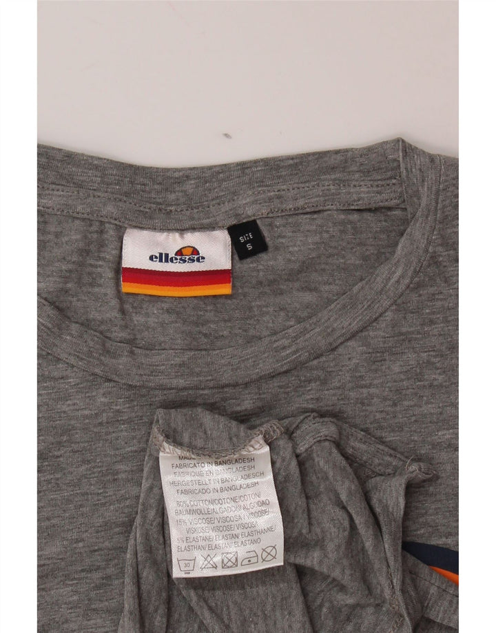 Tricou cu grafic pentru femei ELLESSE Top UK 10 mic, gri bumbac cu pete