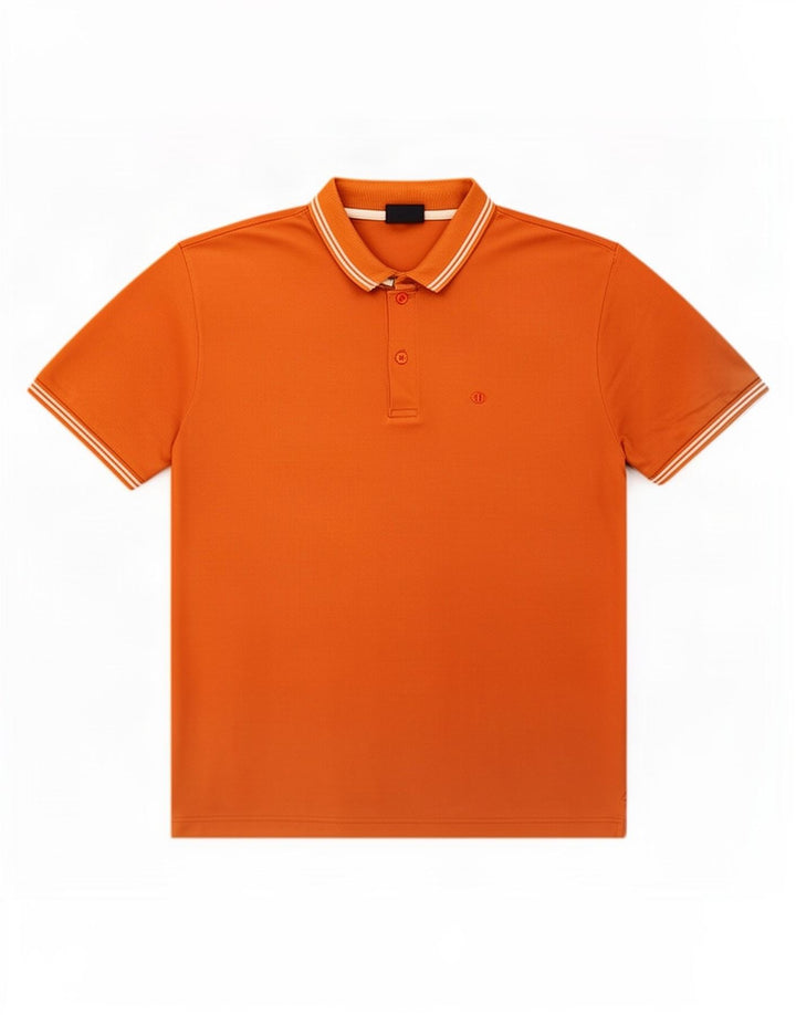 Tricou polo Champion pentru bărbați, portocaliu mediu cu dungi