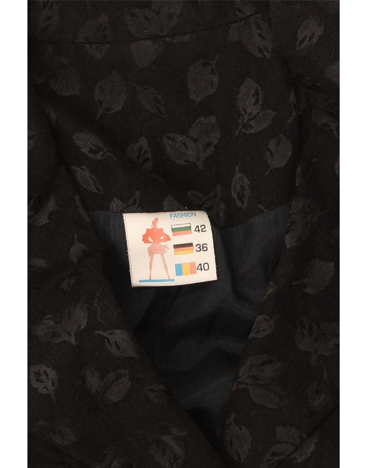 Jachetă vintage pentru femei cu paragate cu 6 nasturi, IT 40, negru, floral, mic
