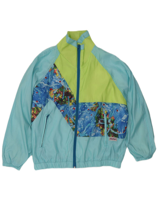 Jachetă de ploaie vintage pentru femei cu model abstract IT 40/42 albastru mediu