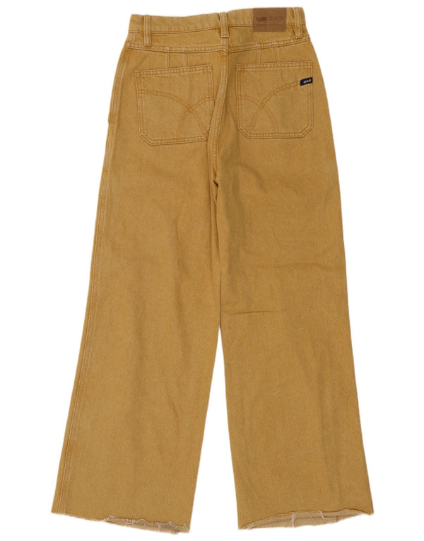 Blugi pentru femei Gas cu talie mare cu picioare late W27 L23 bumbac galben