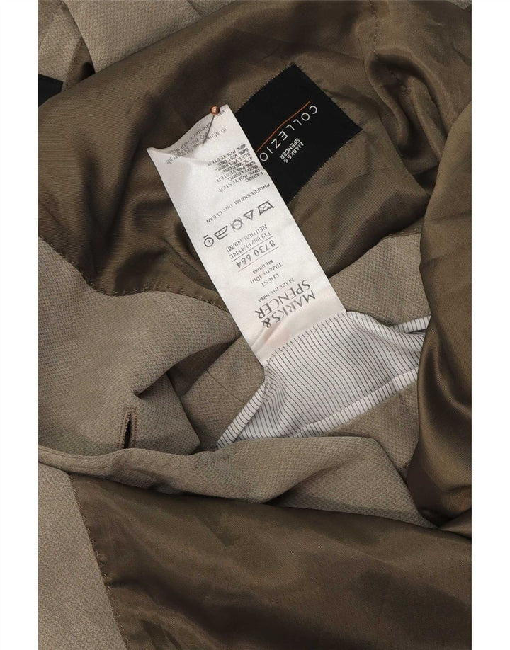 Jachetă pentru bărbați Marks & Spencer pentru bărbați, cu 2 nasturi, UK 40 Poliester mediu bej