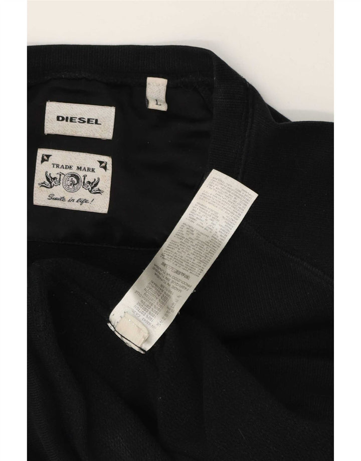 Hanorac pentru bărbați Diesel Pulover mare, negru, bumbac