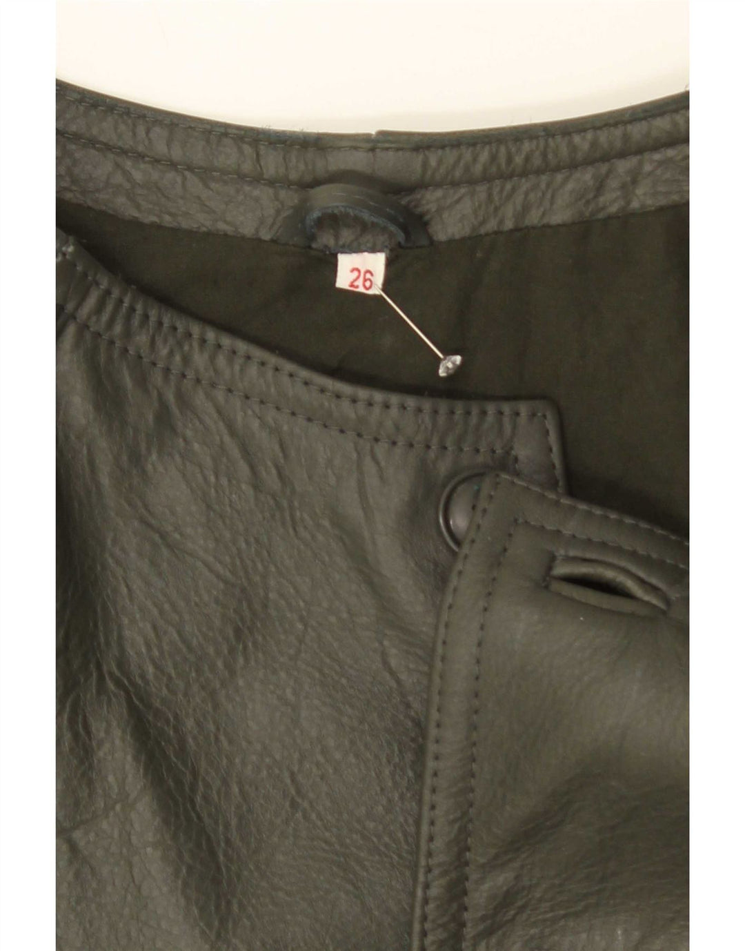 Jachetă din piele de călărie vintage pentru bărbați UK 38 Medium Green Colorblock