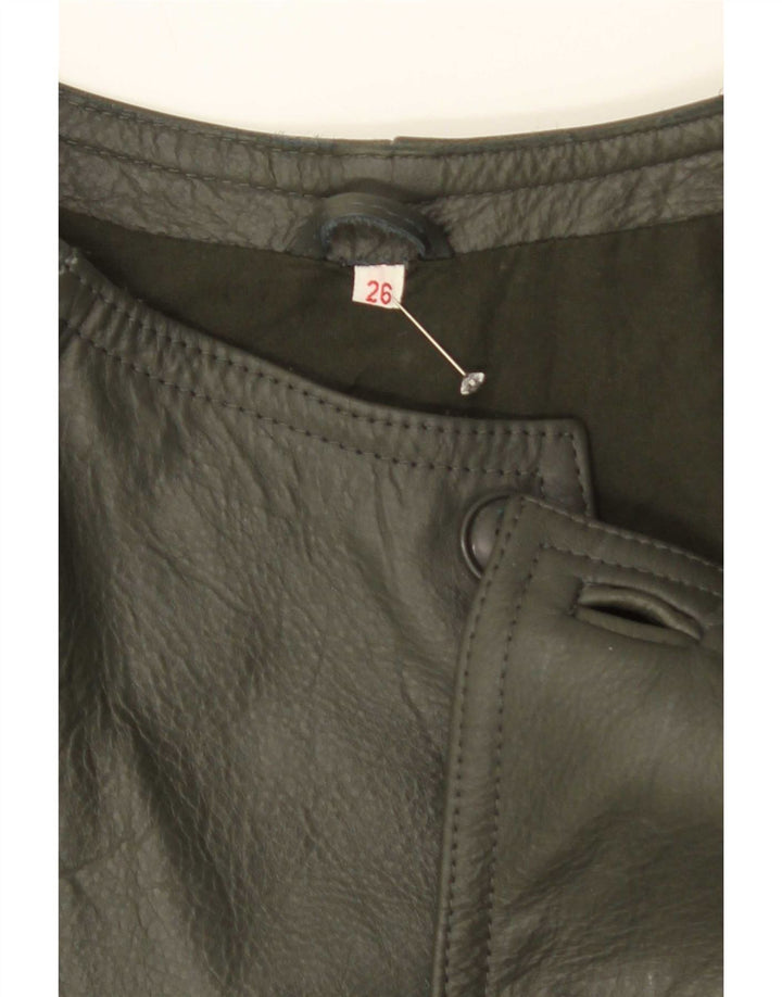 Jachetă din piele de călărie vintage pentru bărbați UK 38 Medium Green Colorblock