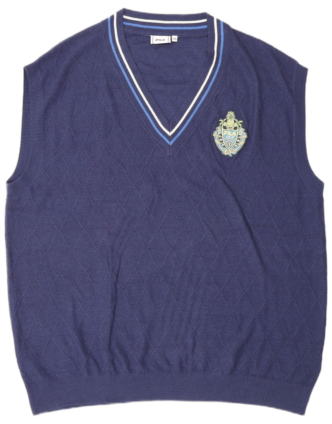 FILA Mens Vest Tank Top 2XL Navy Blue Polyacrylic