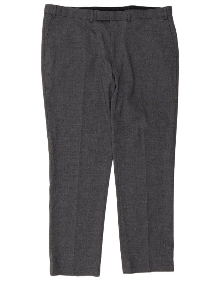 Pantaloni de costum obișnuiți pentru bărbați Marks & Spencer L40 L31 poliester albastru