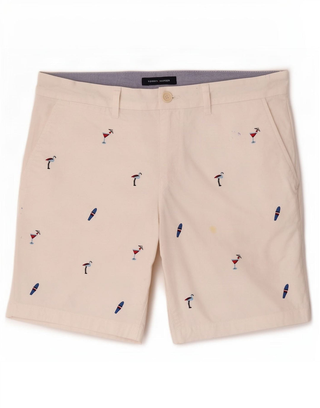 Pantaloni scurți chino grafic pentru bărbați Tommy Hilfiger W31 Medium White