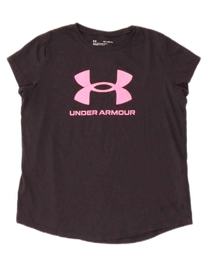 UNDER ARMOUR Fete Tricou grafic Loose Fit Top 13-14 Ani XL Negru