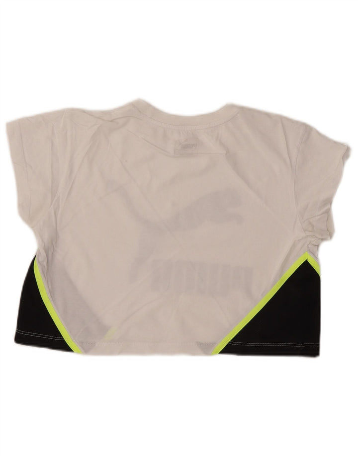 Tricou grafic supradimensionat pentru femei PUMA UK 2 2XS White Colorblock