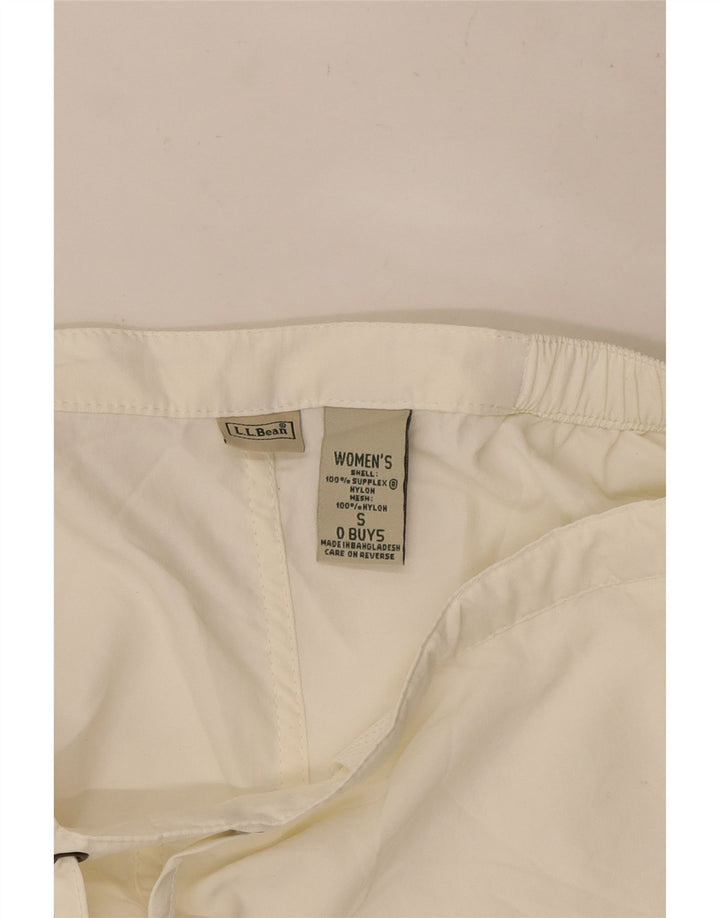 Pantaloni Capri drepti pentru femei L.L.Bean Mici W27 L22 Nylon alb