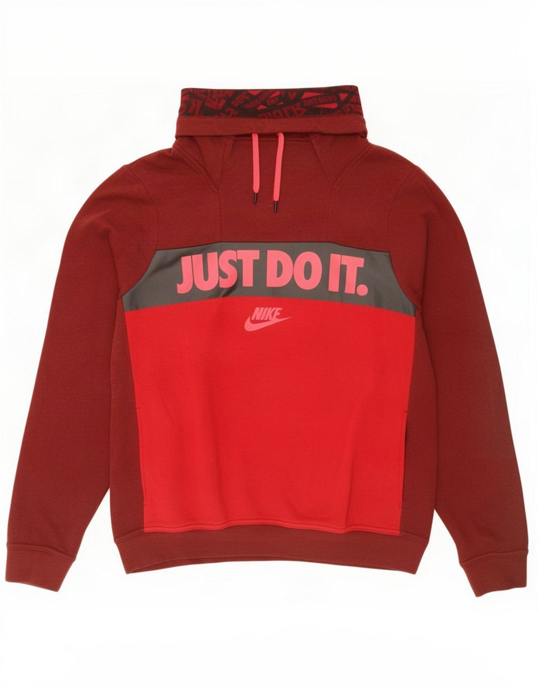 Pulover Nike pentru damă cu grafică, UK 14, roșu mediu, bumbac color bloc