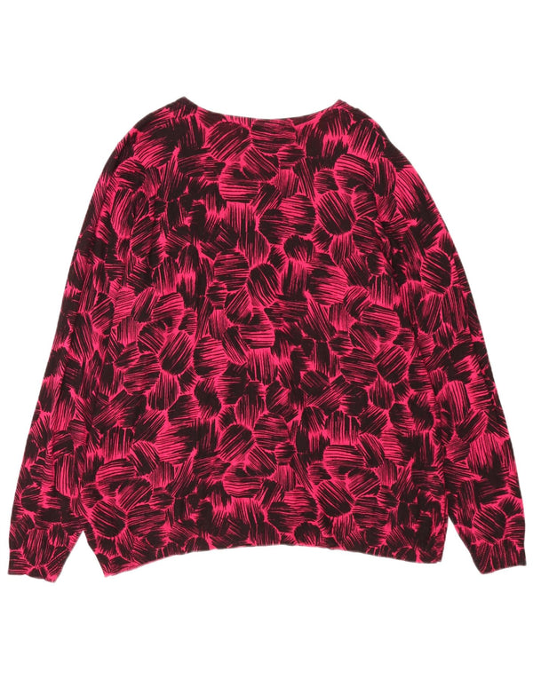 Pulover cardigan pentru femei Marks & Spencer UK 22 3XL roz cu viscoză florală