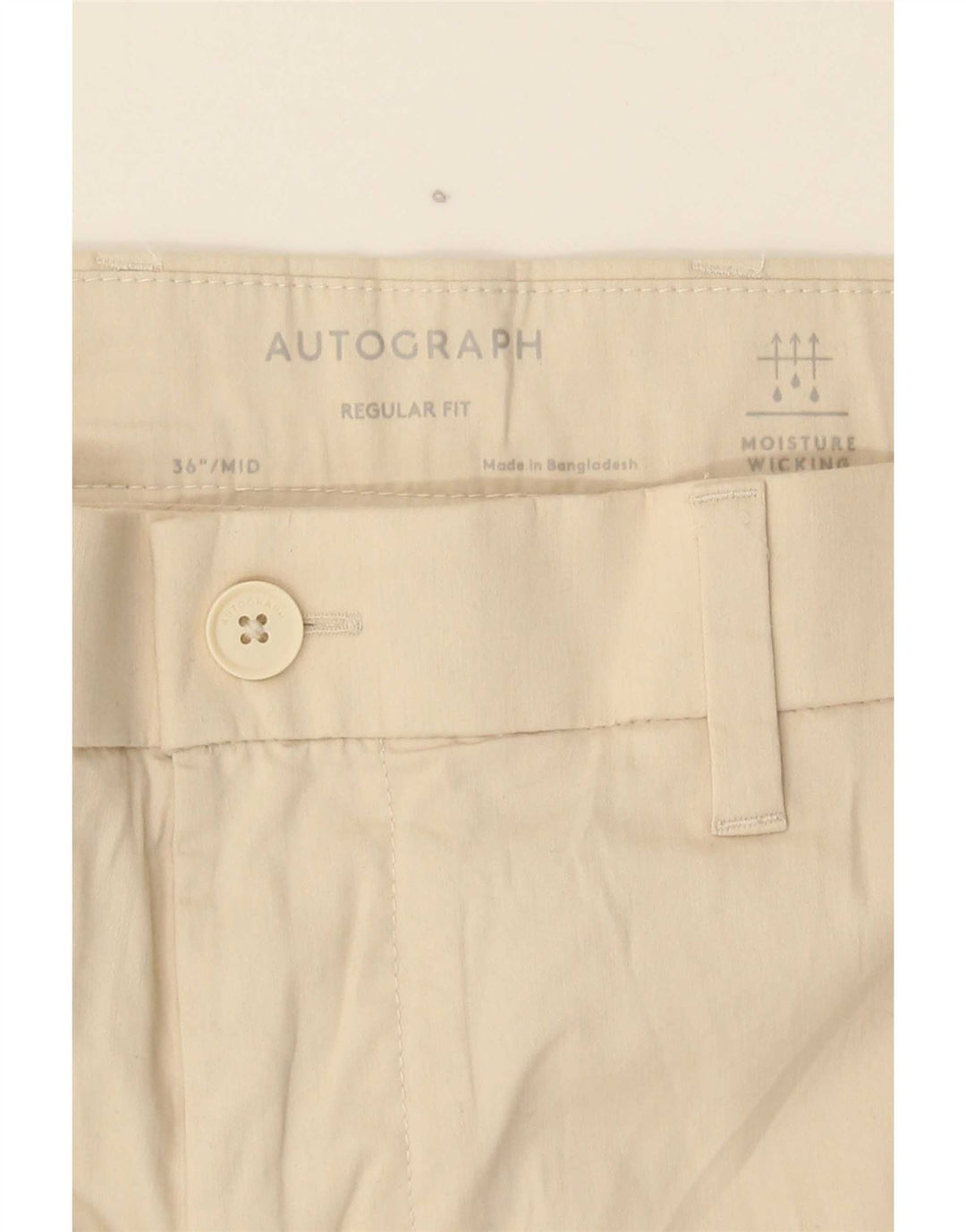Pantaloni scurți chino Marks & Spencer Autograph pentru bărbați, cu tăiere obișnuită, W36 Large Beige