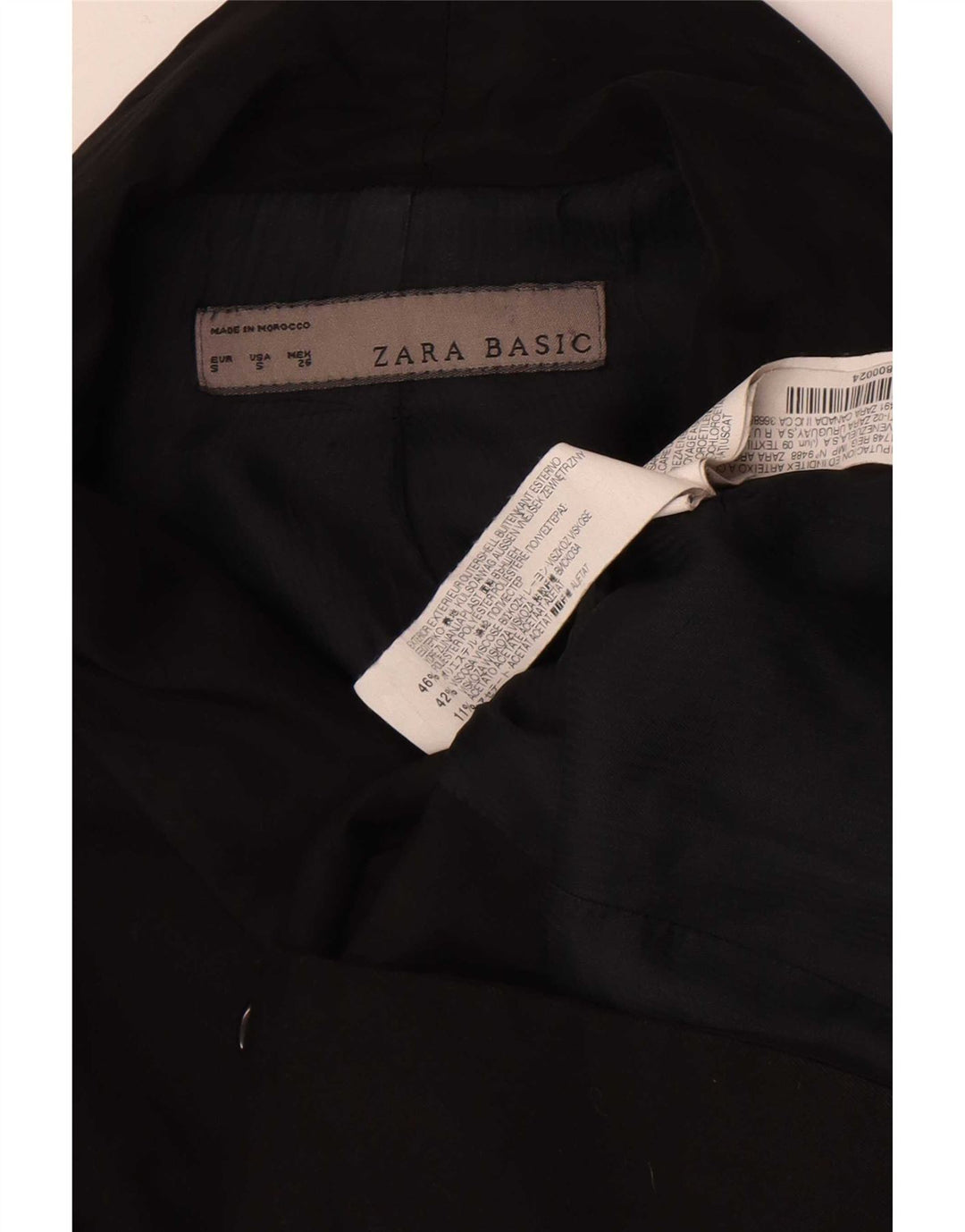 Sacou blazer pentru femei Zara, cu 1 nasture, UK 10, poliester negru mic