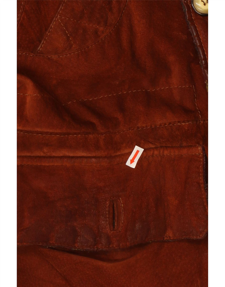 Jachetă vintage pentru bărbați din piele intoarsa IT 54 2XL din piele maro