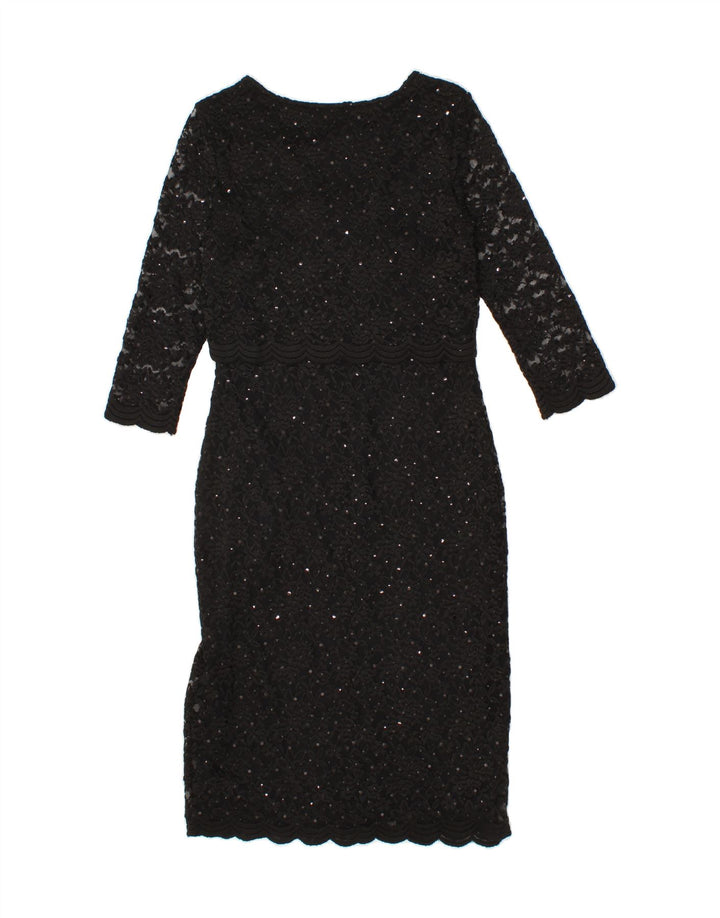 PER UNA Womens 3/4 Sleeve Maxi Dress UK 12 Medium Black Polyester Vintage Per Una and Second-Hand Per Una from Messina Hembry 