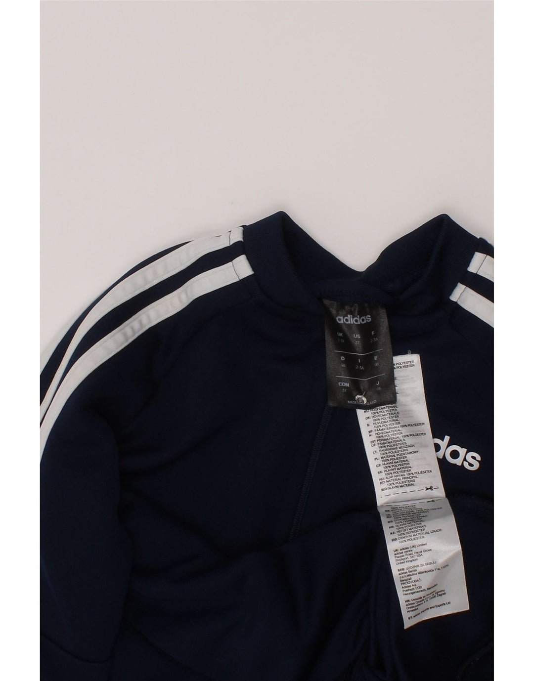 Jachetă de top pentru trening Adidas băieți 7-8 ani poliester bleumarin