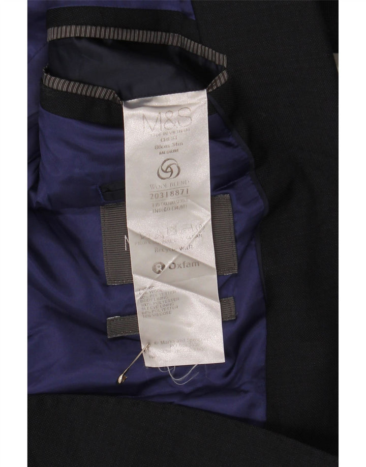 Jachetă pentru bărbați Marks & Spencer, cu 2 nasturi, UK 34 XS Lână bleumarin