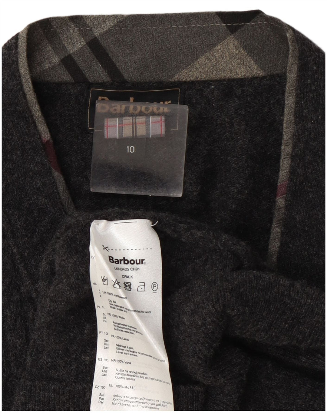 Pulover cardigan pentru femei Barbour UK 10 Lână gri mică