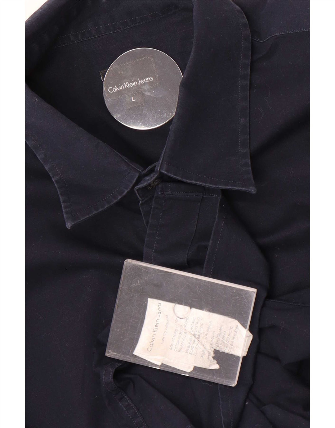 Cămașă pentru bărbați Calvin Klein Jeans, bumbac mare, albastru bleumarin