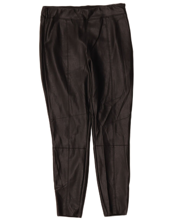 Topshop Pantaloni subțiri din piele artificială cu talie înaltă pentru femei Mărimea 10 W26 L25 Negri