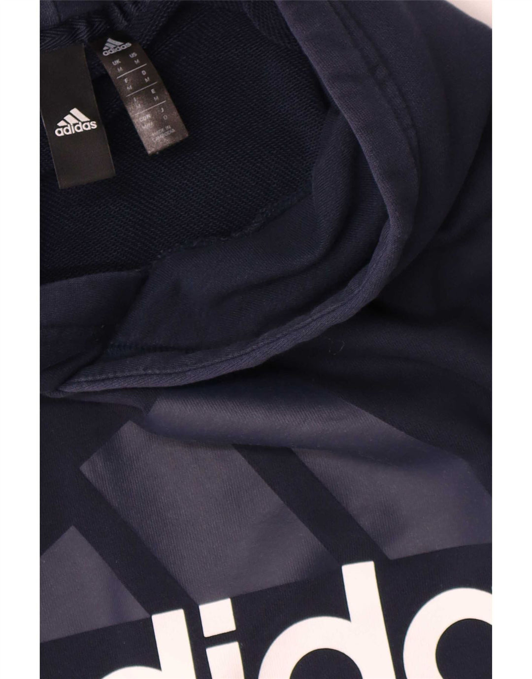 Pulover cu glugă cu grafic pentru bărbați Adidas, bumbac mediu albastru bleumarin