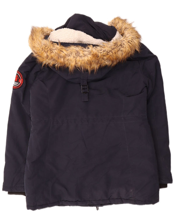 Jachetă de schi căptușită pentru femei Superdry UK 12 Medium Navy Blue Marine