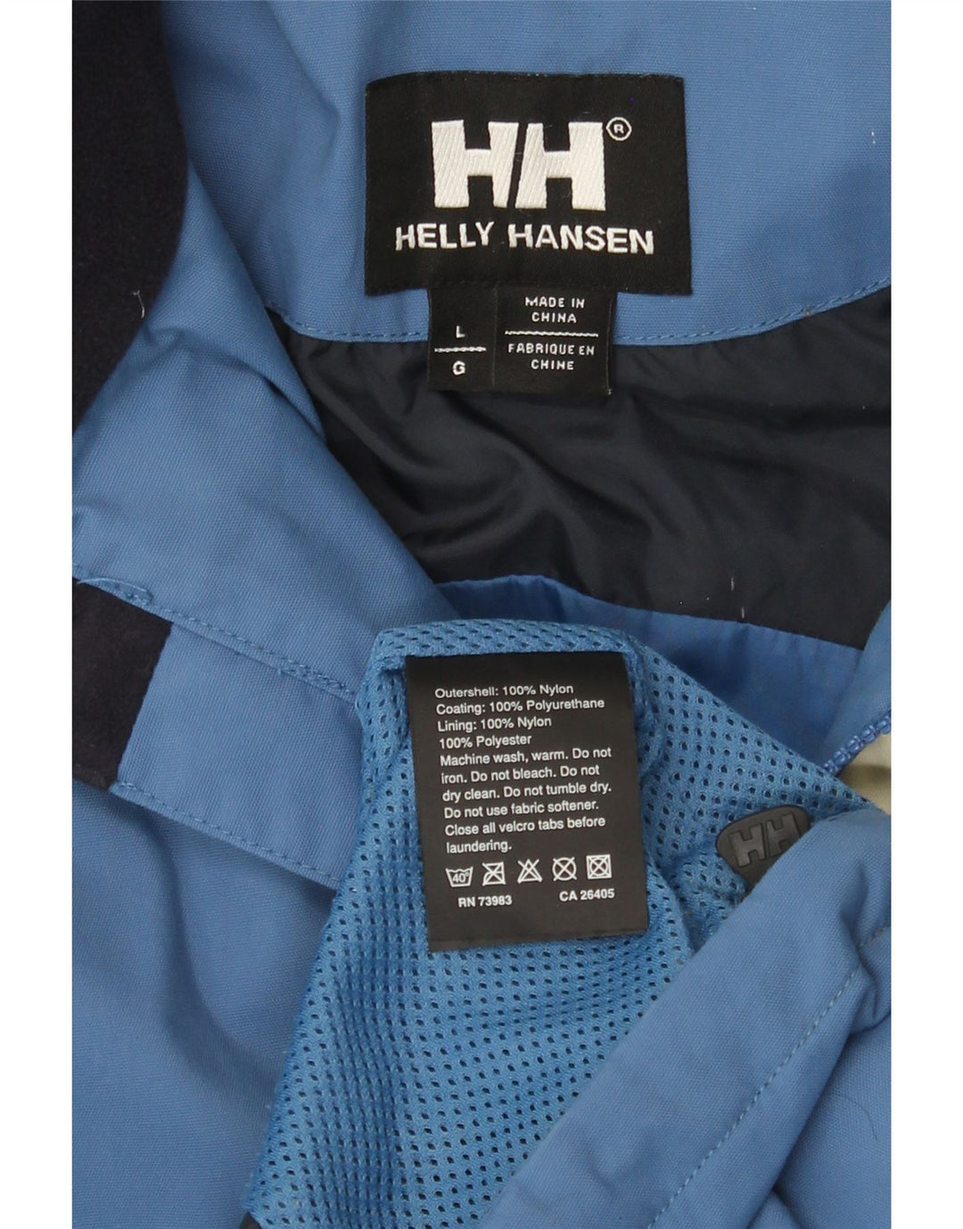 Jachetă de vânt cu glugă Helly Hansen pentru bărbați UK 40, mare, albastru, color block