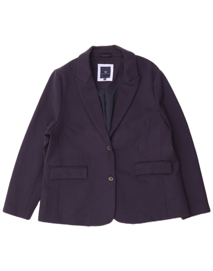 Crew Clothing Jachetă blazer pentru femei cu 2 nasturi UK 16 mare, bleumarin, viscoză