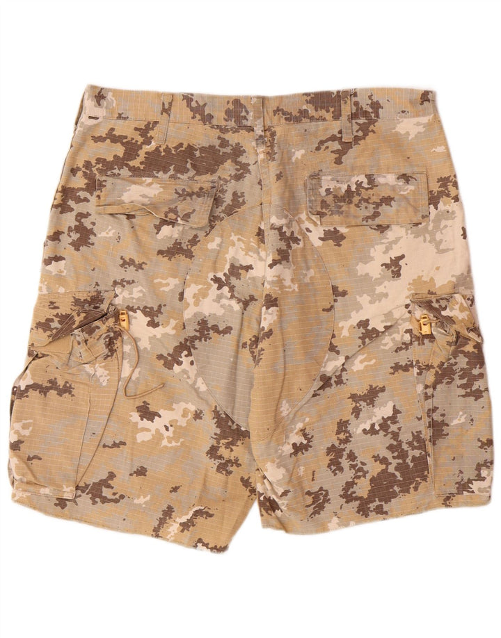 Pantaloni scurți cargo obișnuiți pentru bărbați VINTAGE, bumbac camuflaj, mediu W32, bej