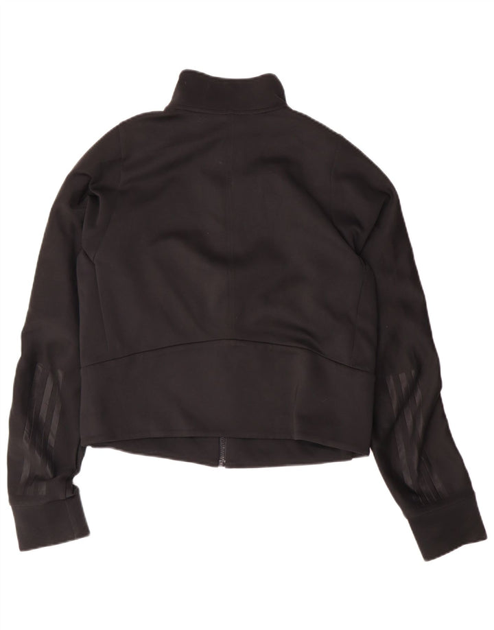 Jachetă de top pentru trening Adidas Crop pentru femei UK 12/14 Poliester mediu negru