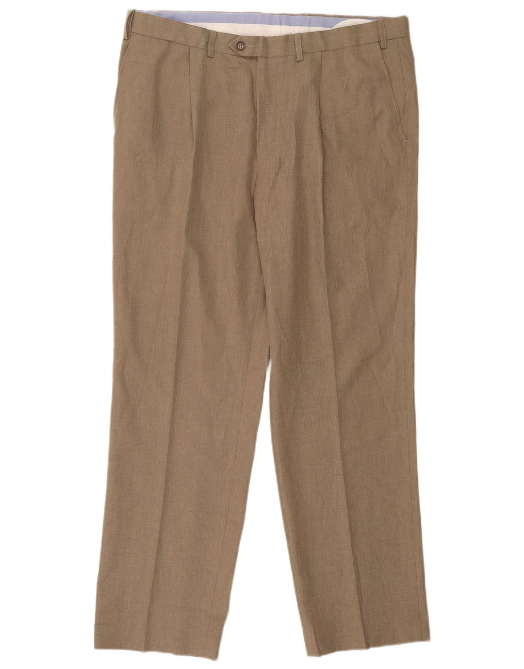 Pantaloni de costum pentru bărbați Marks & Spencer, cu ajustare normală, L38 L31, poliester bej