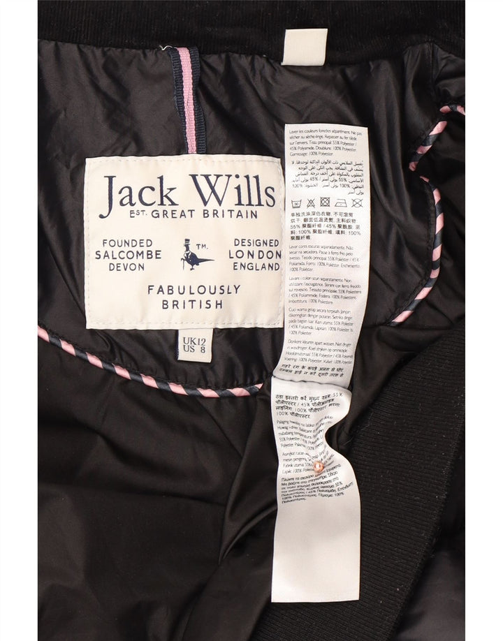 JACK WILLS Jachetă căptușită pentru femei UK 12 Poliester mediu negru