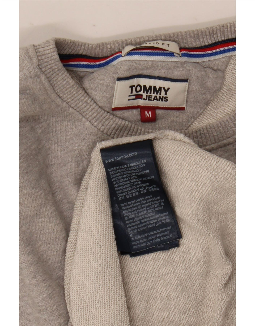 Hanorac pentru bărbați Tommy Hilfiger, cu formă relaxată, pulover, bumbac, gri mediu